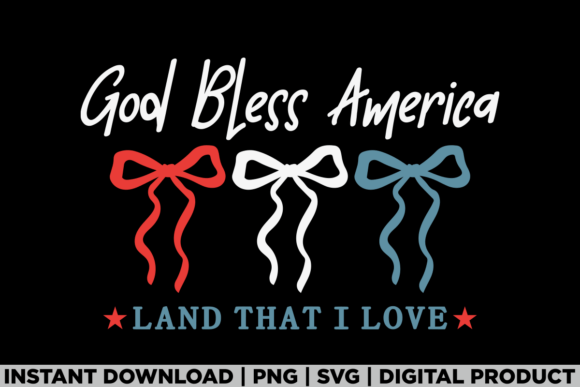 4th of July God Bless America USA Ribbon Graphics